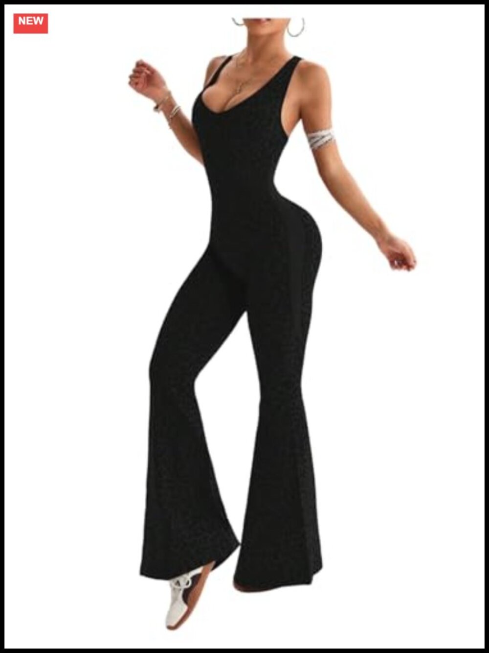 High Stretch Cheetah Print Flared Yoga Jumpsuit Sleeveless One Piece